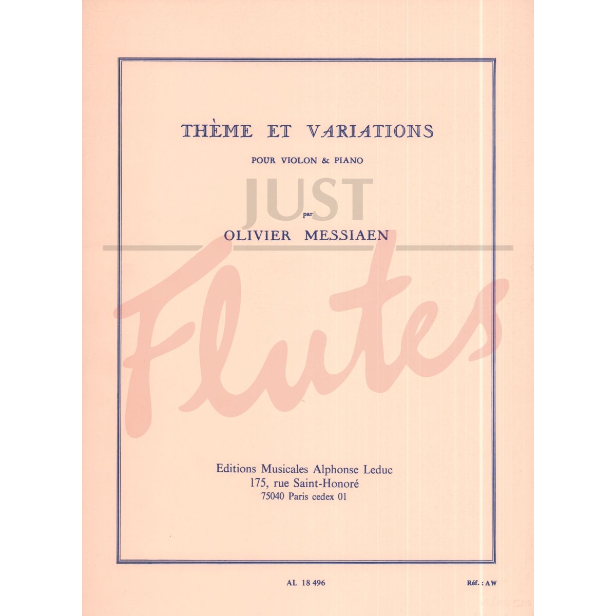 Theme et Variations for Violin and Piano