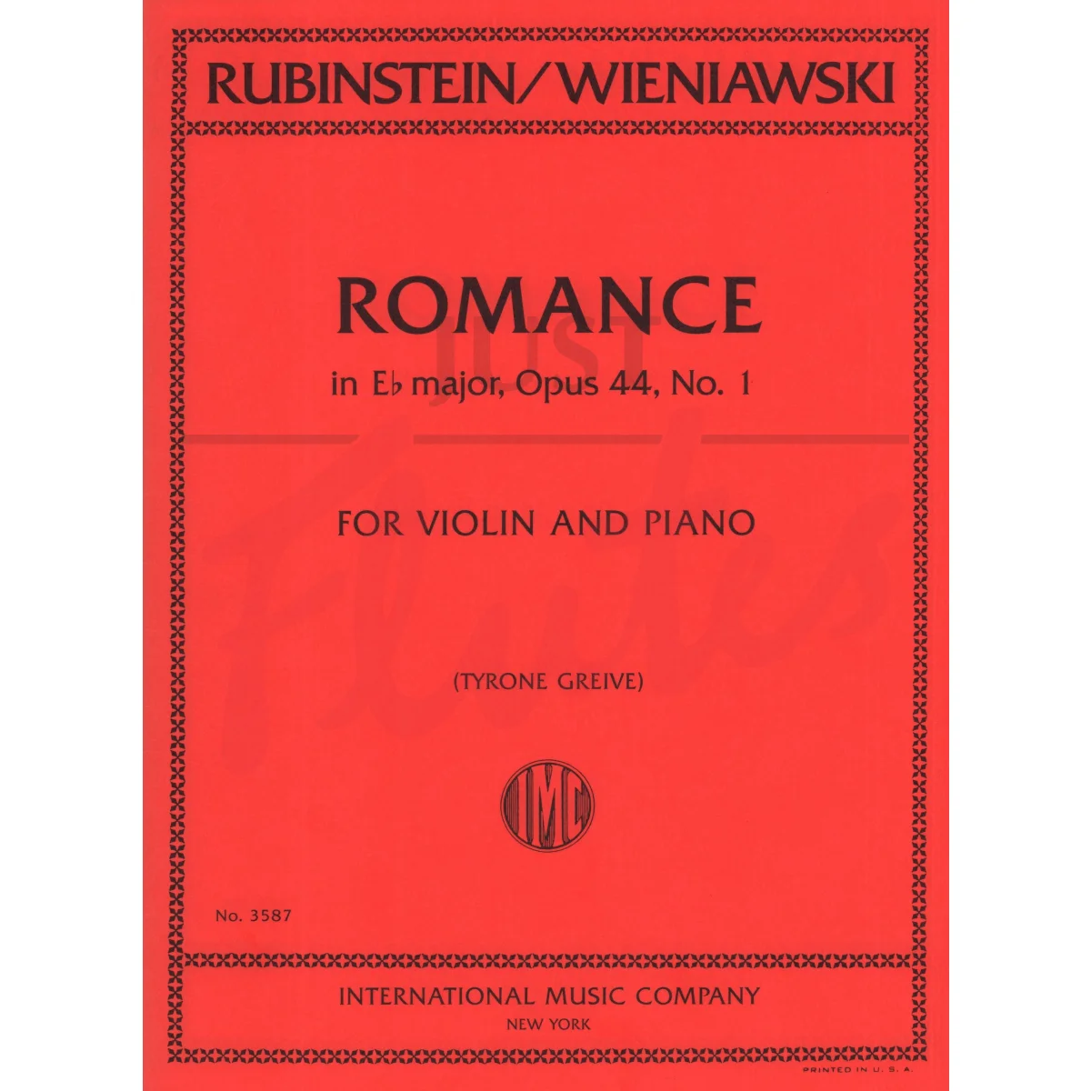 Romance in Eb for Violin and Piano