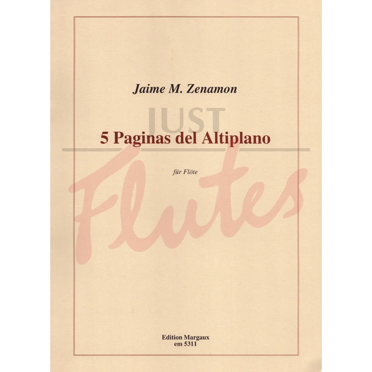 5 Palginas del Altiplano for Solo Flute