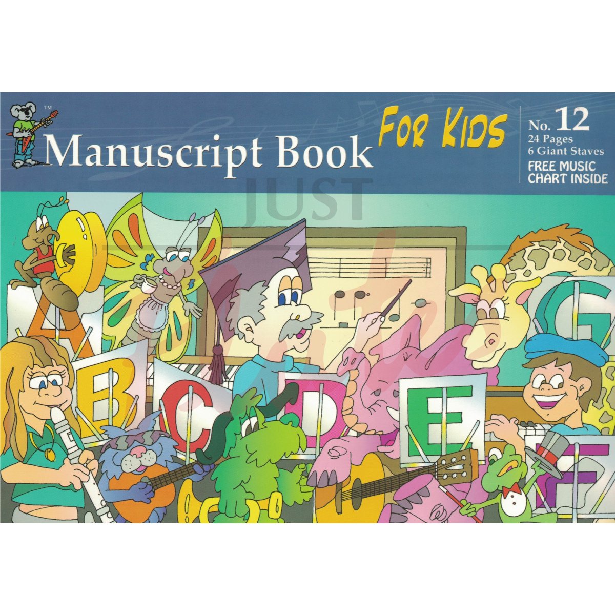 Manuscript Book for Kids: 24 pages, 6 Giant Staves