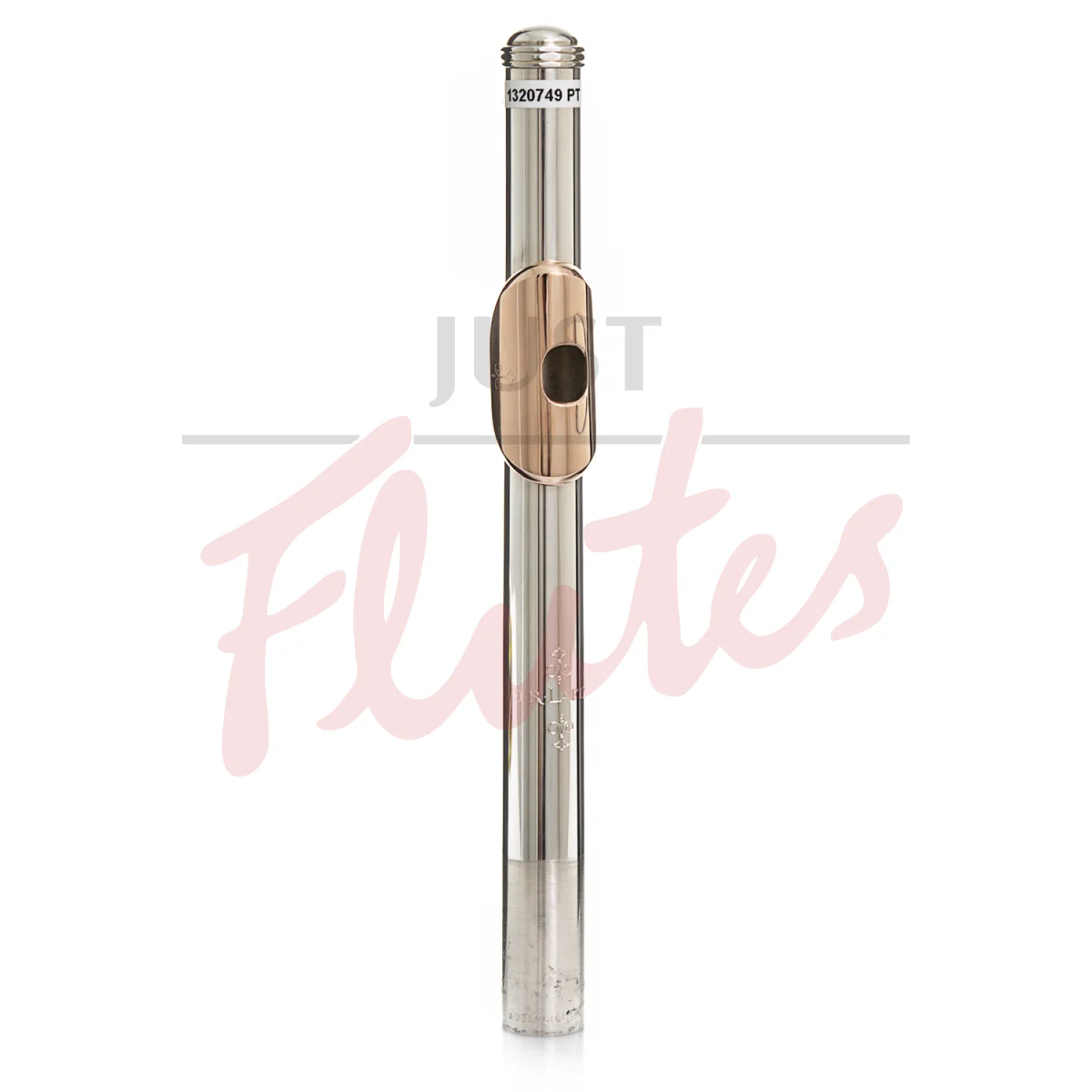 J R Lafin .925 Flute Headjoint With 14k Rose Lip, Pt Riser and 14k Adler Wings