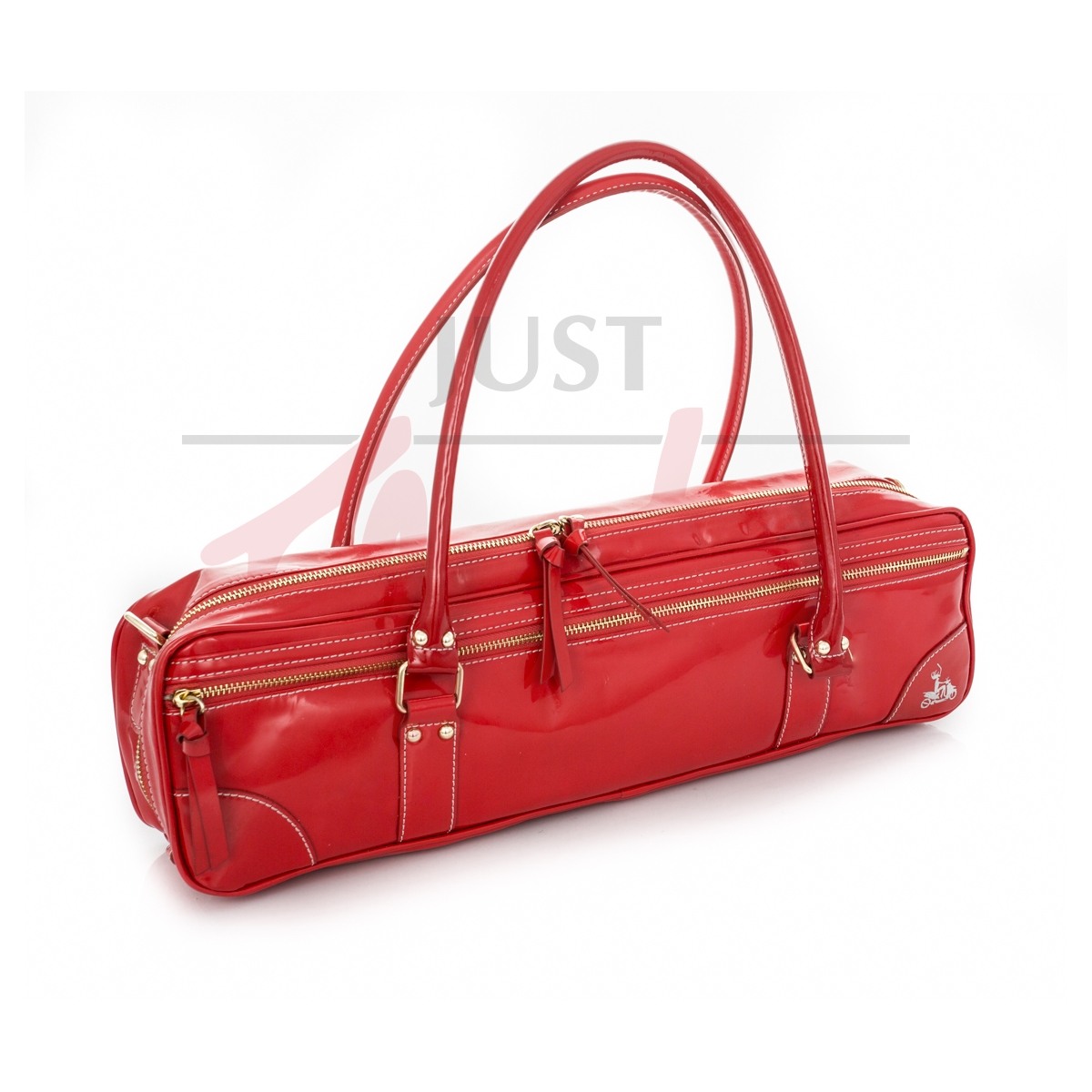 Fluterscooter Designer Flute Handbag (Red Patent Leather)