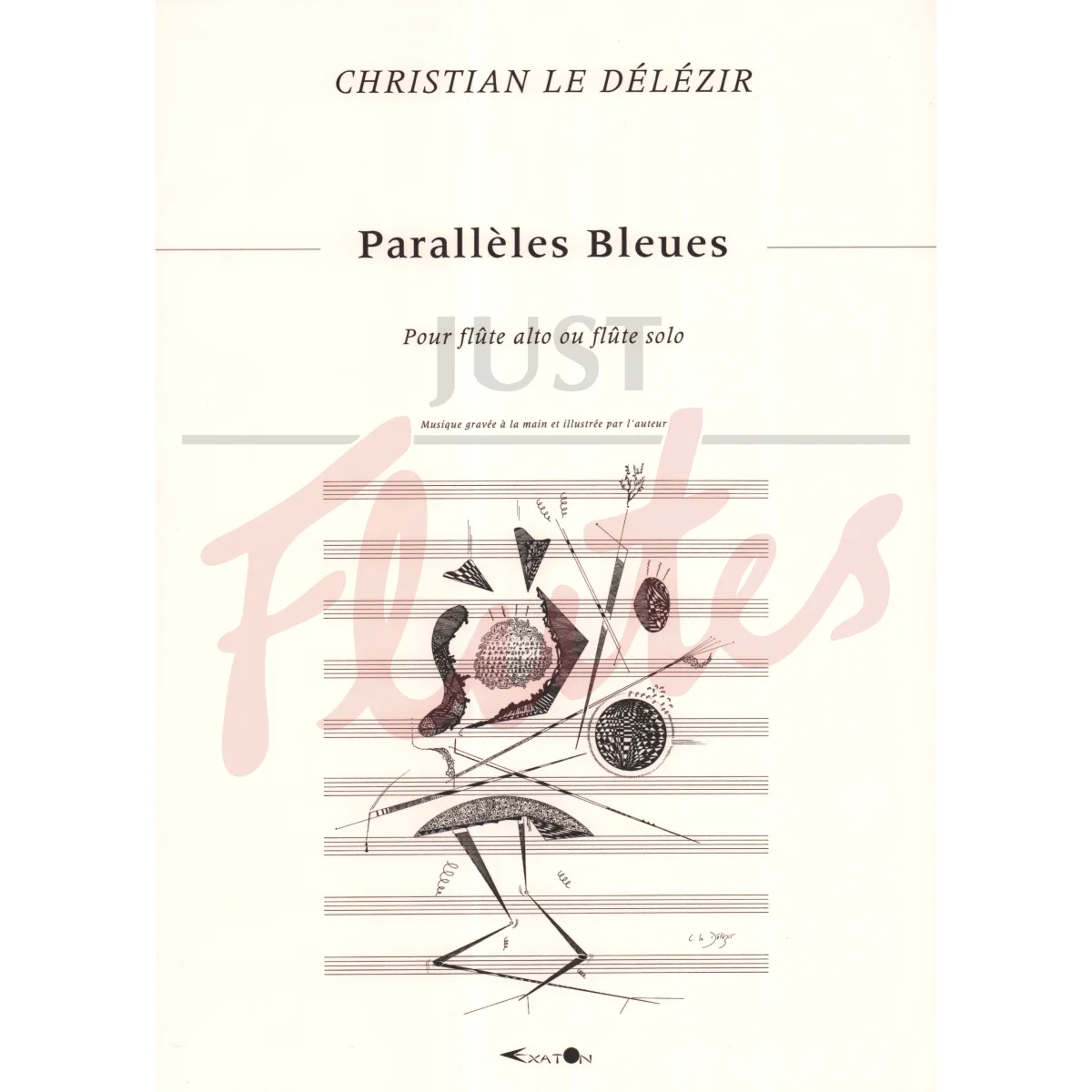 Parallelles Bleues for Alto Flute (or Flute) Solo - Art Edition
