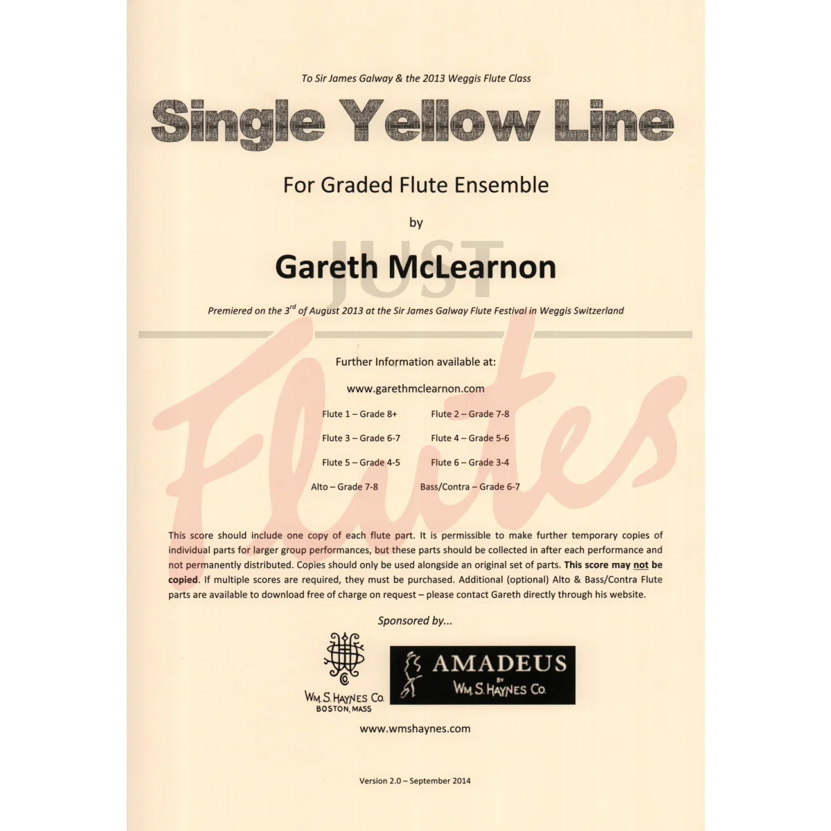 Single Yellow Line for Flute Choir