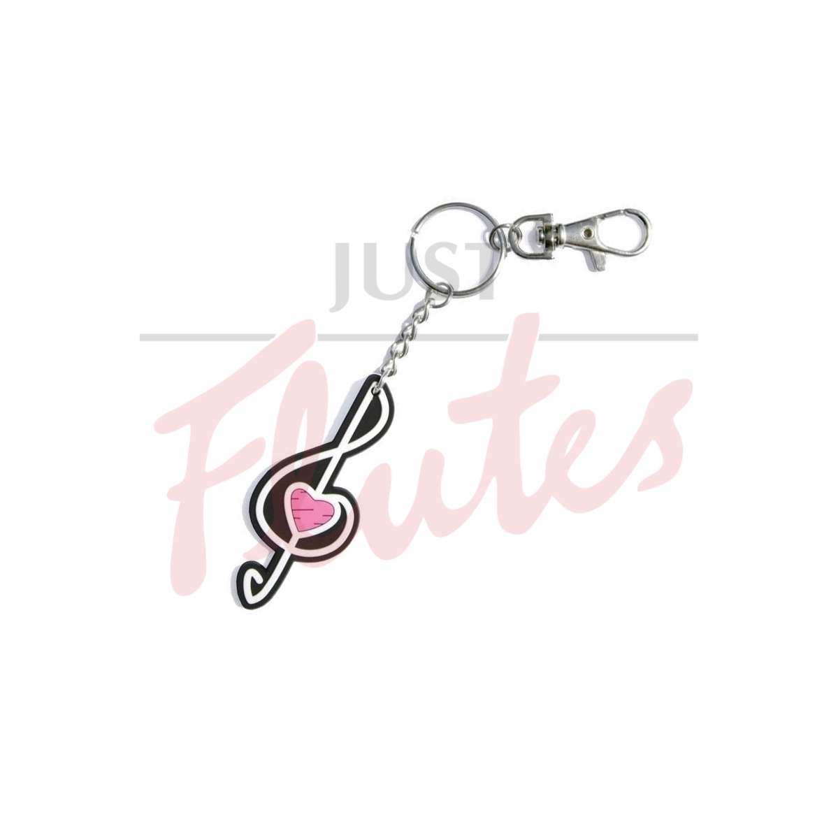 PVC Key Ring - Heart Treble Clef Design