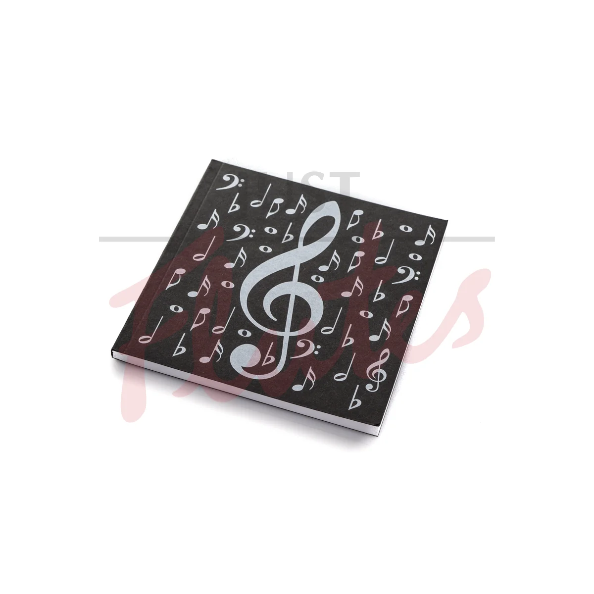 Black and Silver Treble Clef Notebook