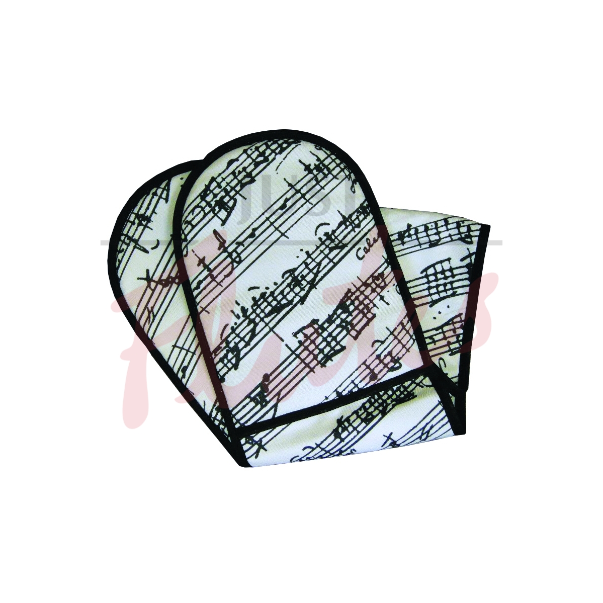 Musical Themed Oven Gloves - Black and White Manuscript