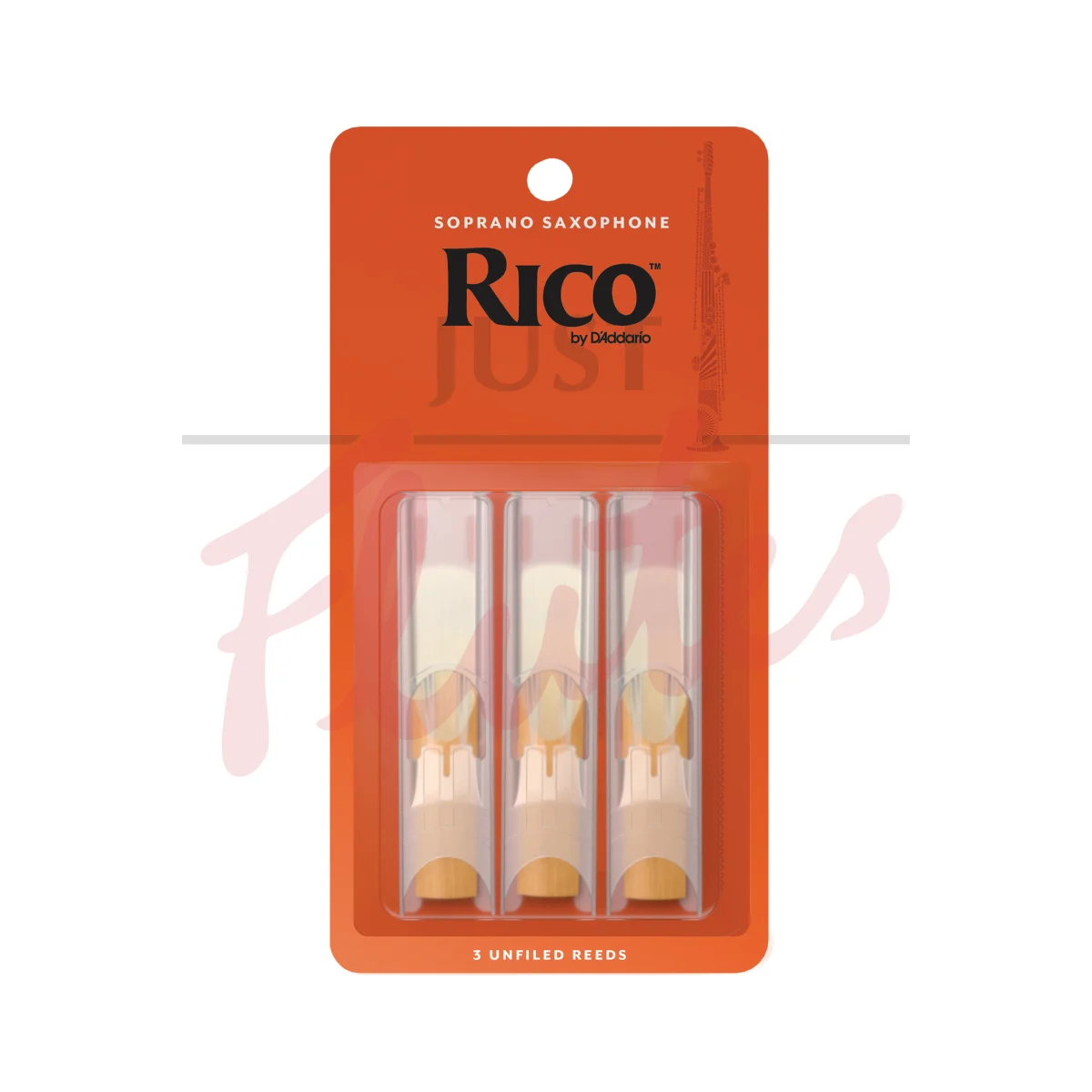 Rico by D'Addario RIA0325 Soprano Saxophone Reeds, Strength 2.5, Pack of 3