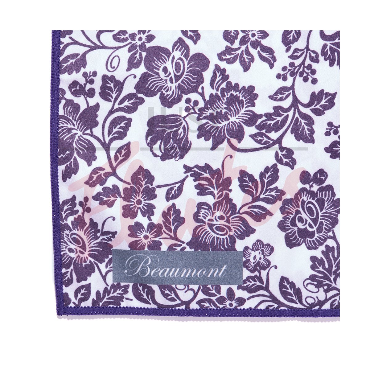 Beaumont Microfibre Polishing Cloth - Damson Lace Print