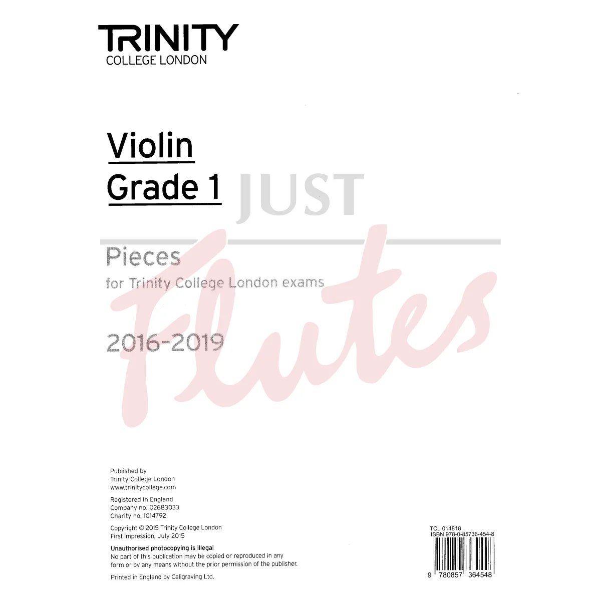 Trinity Violin Exam Pieces Grade 1 2016-2019 [Violin Part]