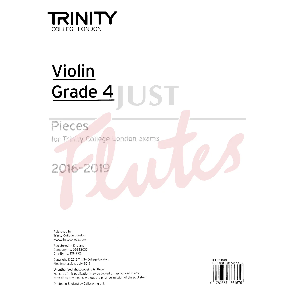 Trinity Violin Exam Pieces Grade 4 2016-2019 [Violin Part]