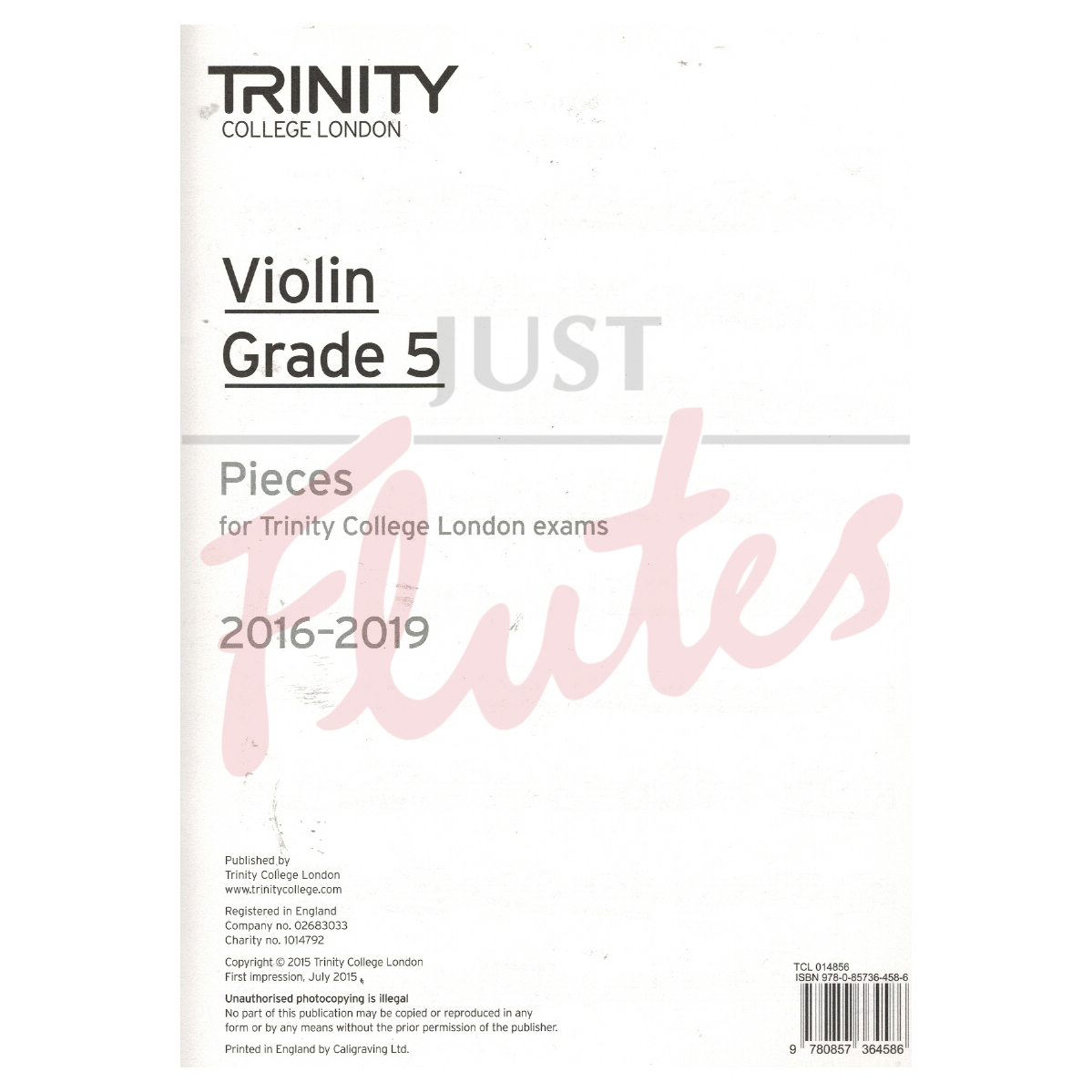 Trinity Violin Exam Pieces Grade 5 2016-2019 [Violin Part]