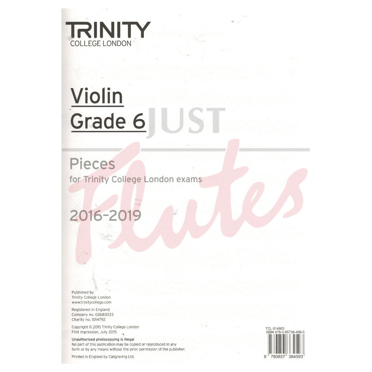 Trinity Violin Exam Pieces Grade 6 2016-2019 [Violin Part]