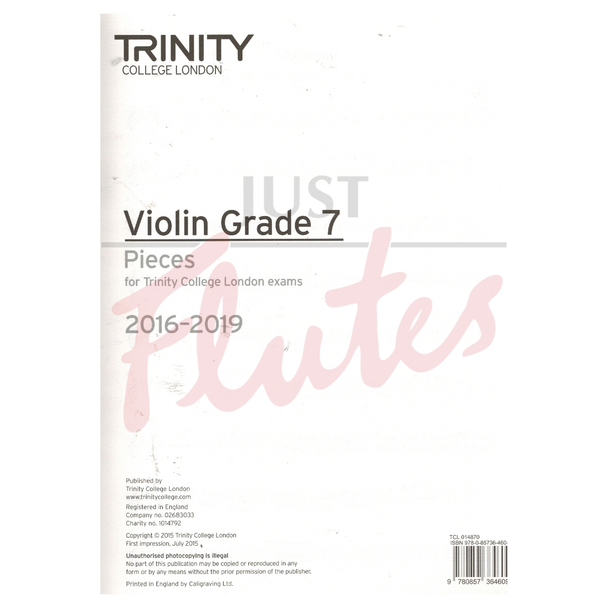 Trinity:Violin Exam Pieces Grade 7 2016-2019 [Violin Part]