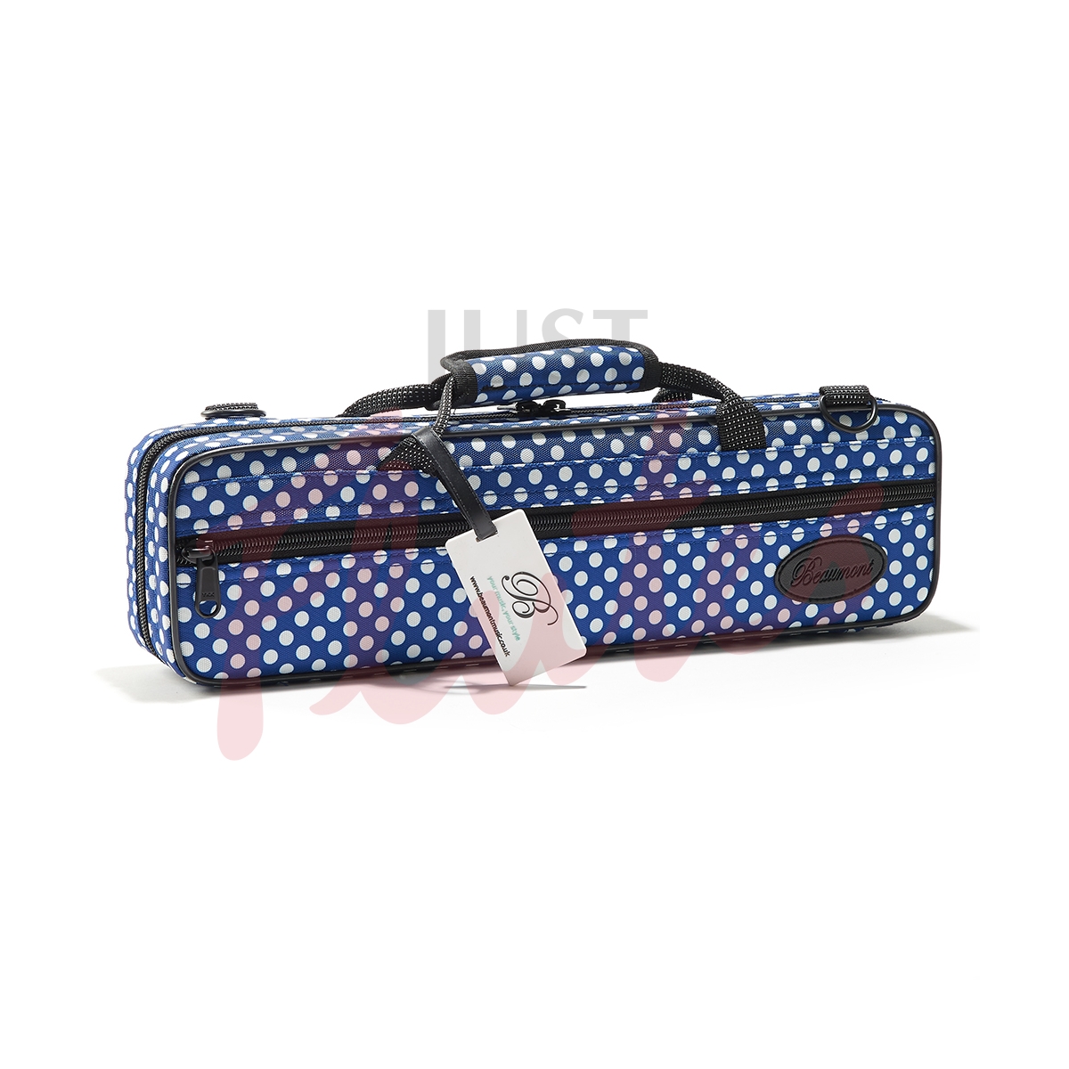 Beaumont BFCA-BP Designer C-Foot Flute Case, Blue Polka Dot Design