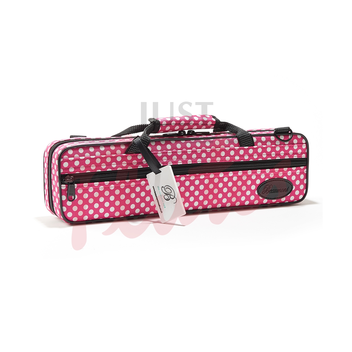 Beaumont BFCA-PP C-Foot Flute Case, Pink Polka Dot