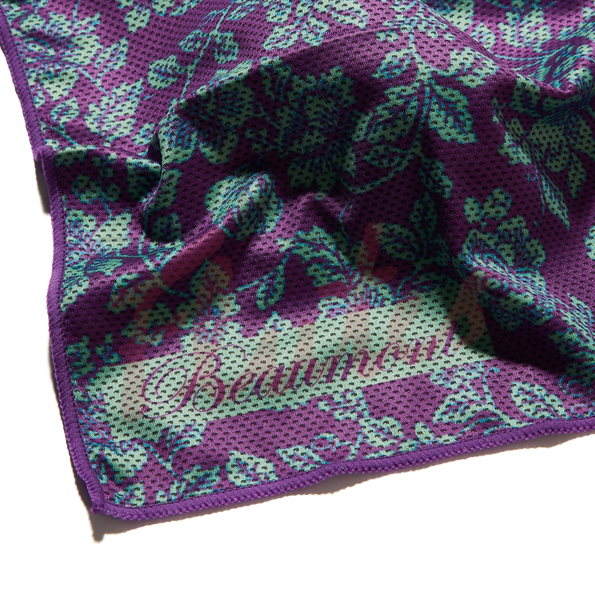 Beaumont Bamboo Charcoal Flute Cleaning Gauze, Violet Lace Design