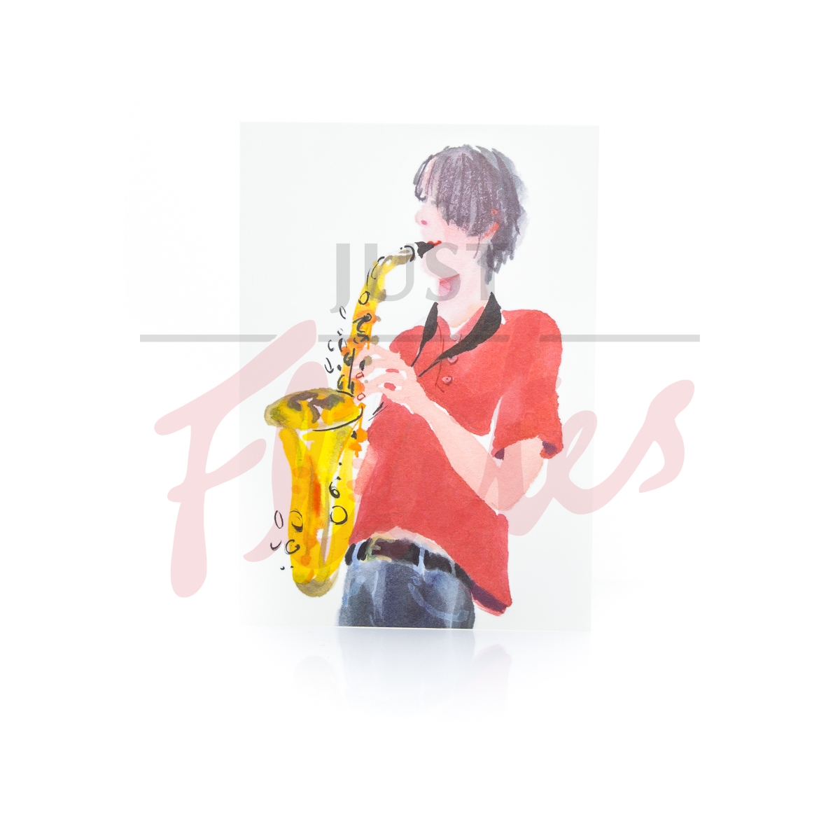 Mary Woodin Saxophone Greetings Card