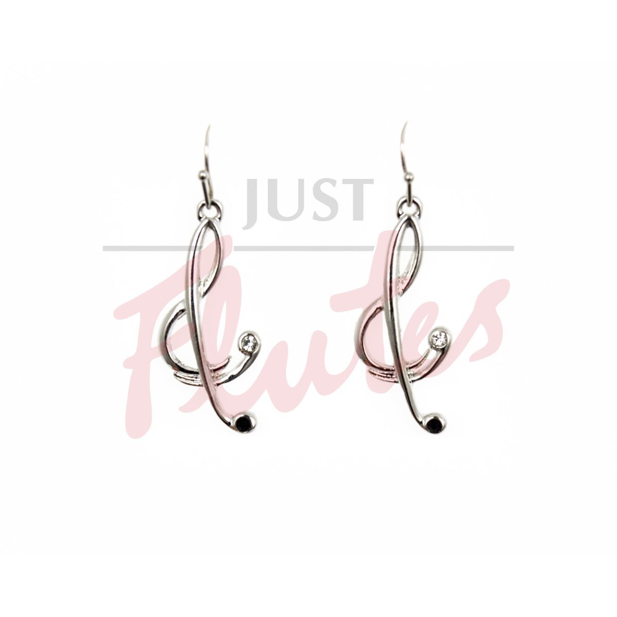 Stylised Treble Clef Drop Earrings