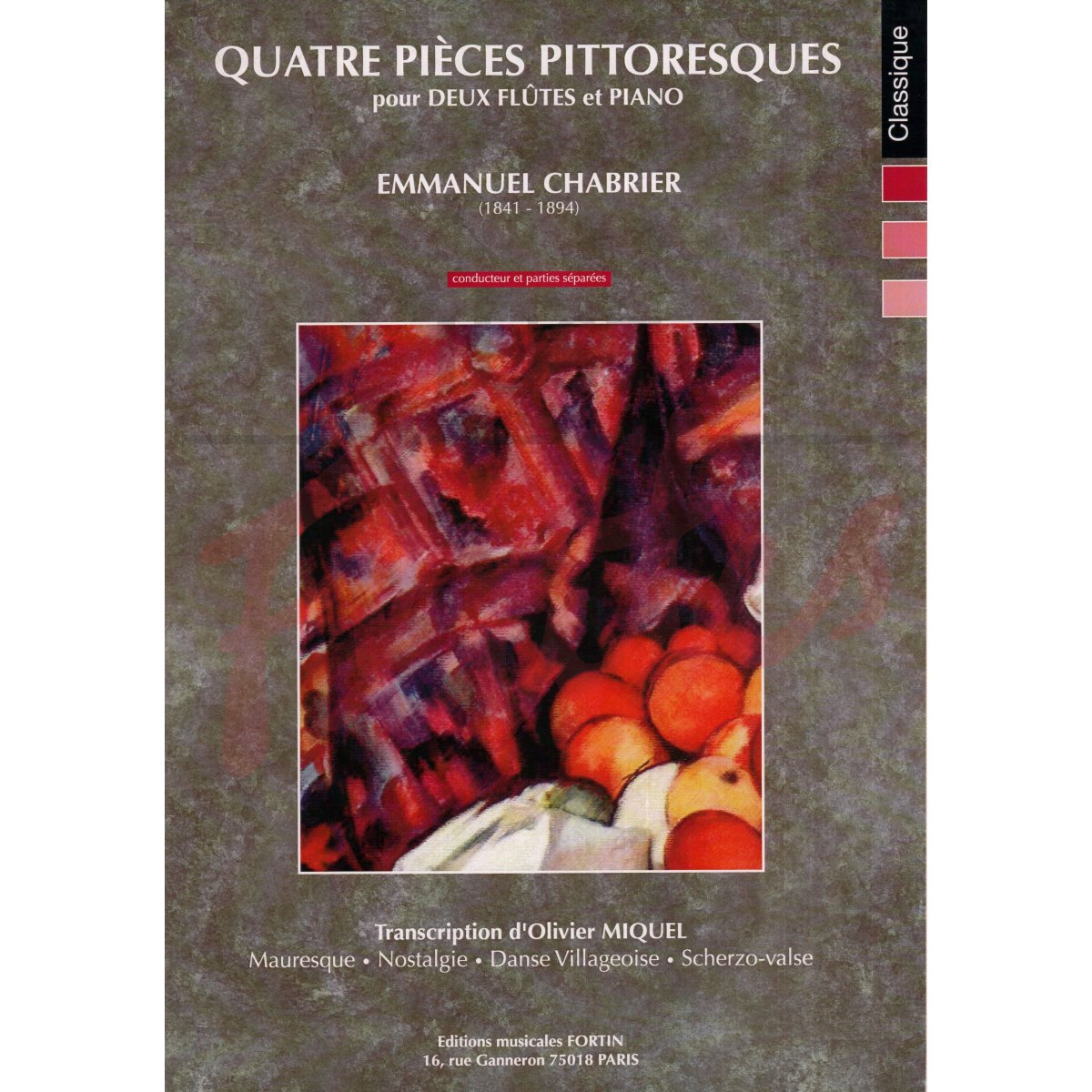 Quatre Pieces Pittoresques for Two Flutes and Piano