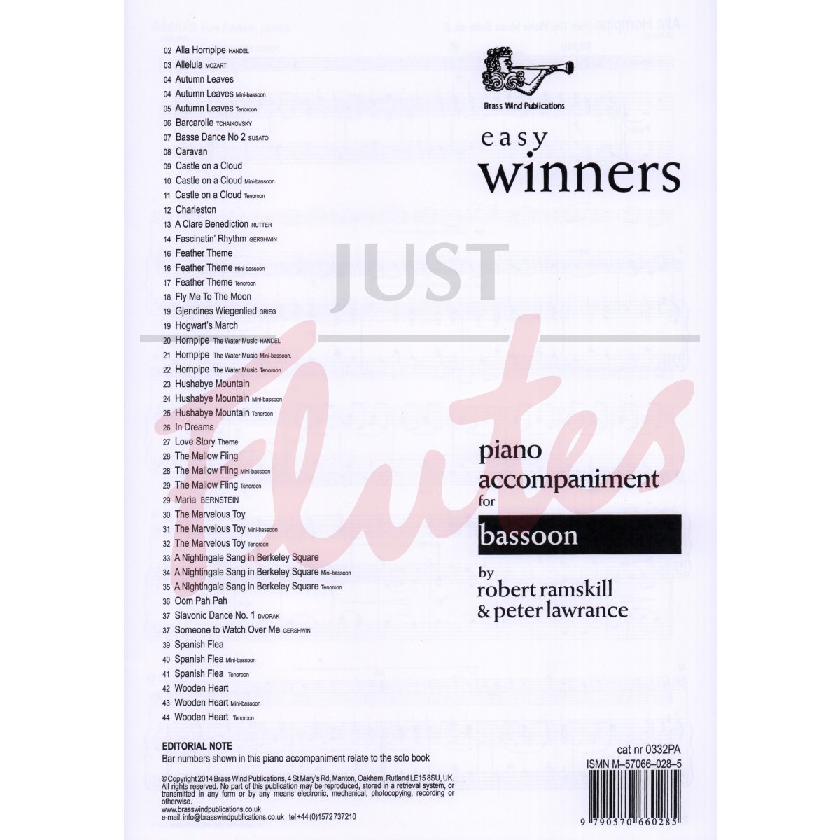 Easy Winners for Bassoon - Piano Acompaniment
