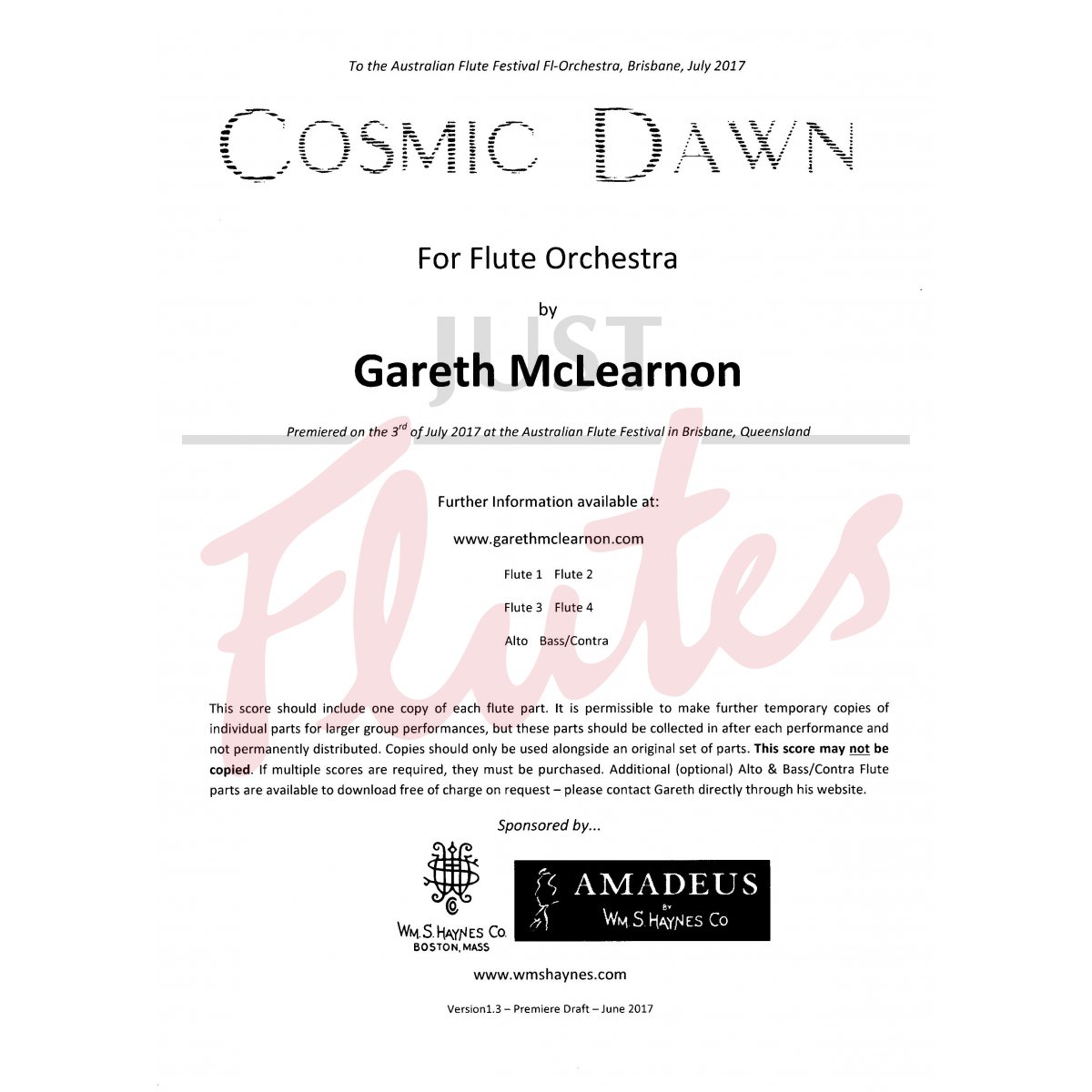 Cosmic Dawn for Flute Orchestra