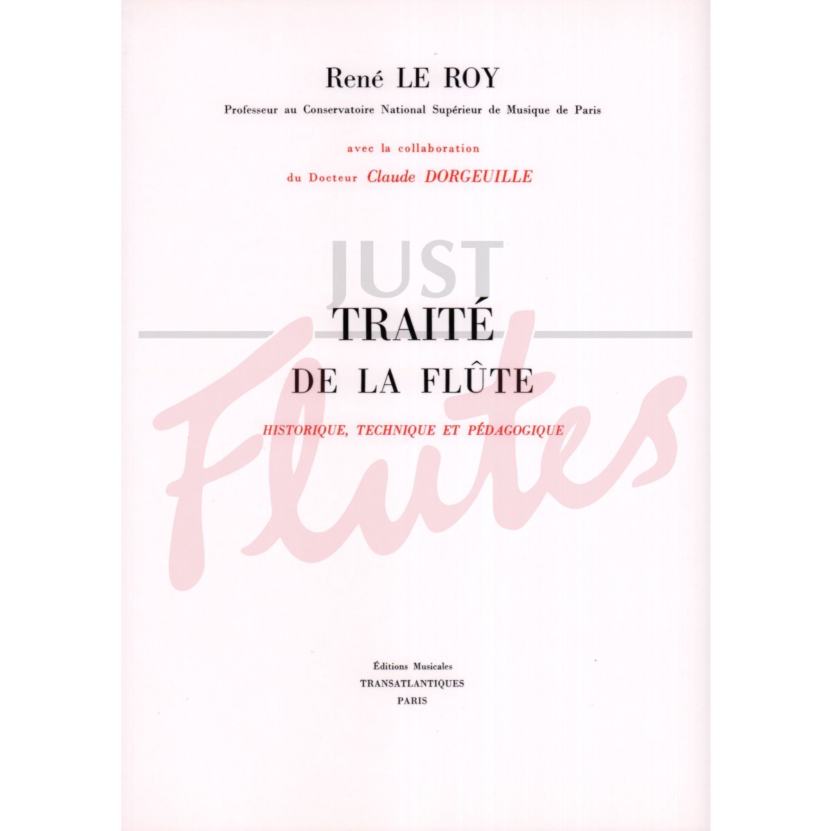 Traité de la Flute [French Text]