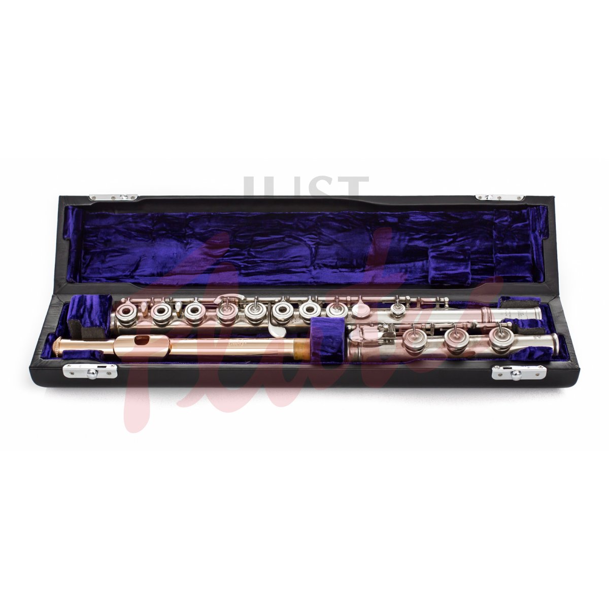 Wiseman Traditional-Style Flute Case, Carbon Look with Purple Lining