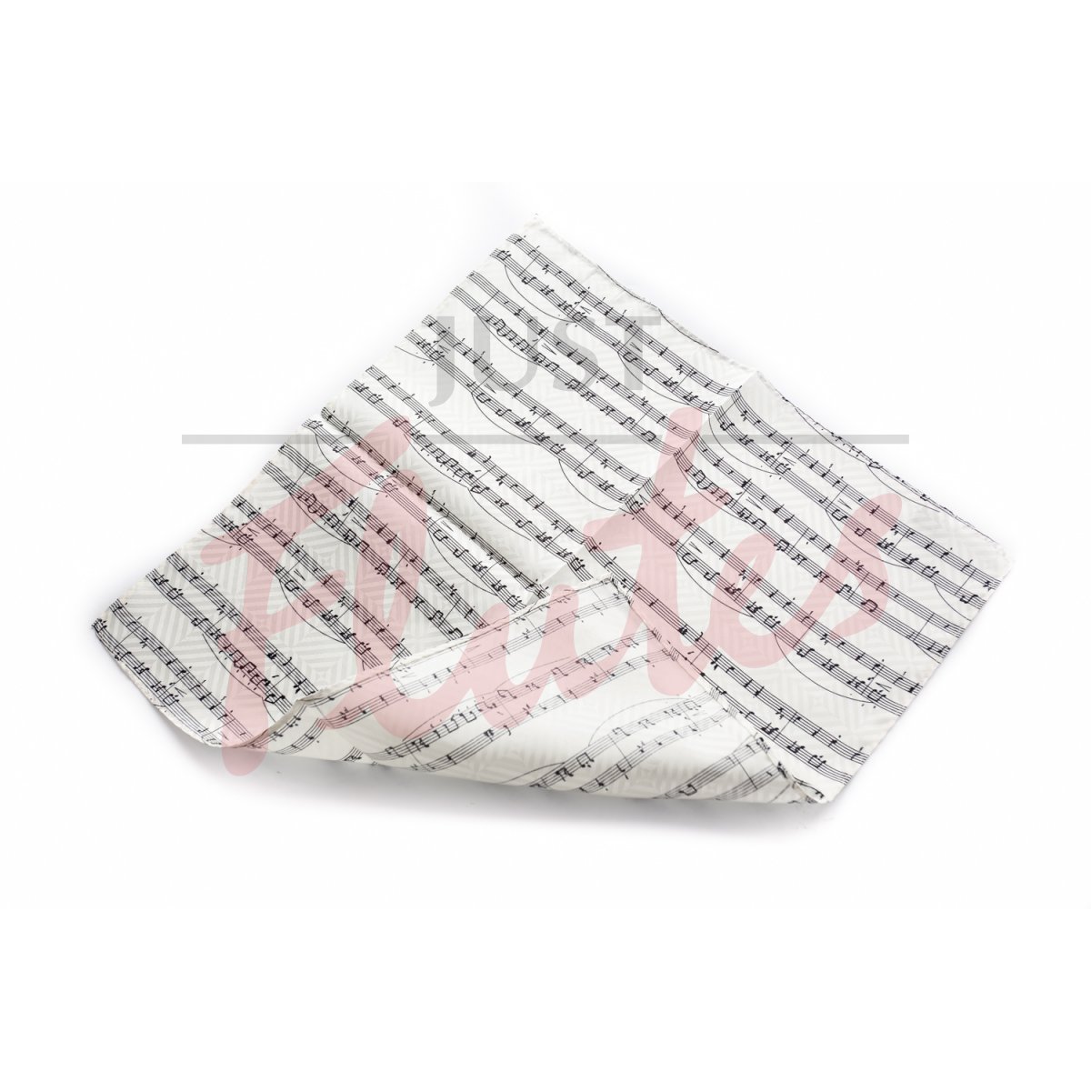 Silk Music Handkerchief, White Manuscript Design