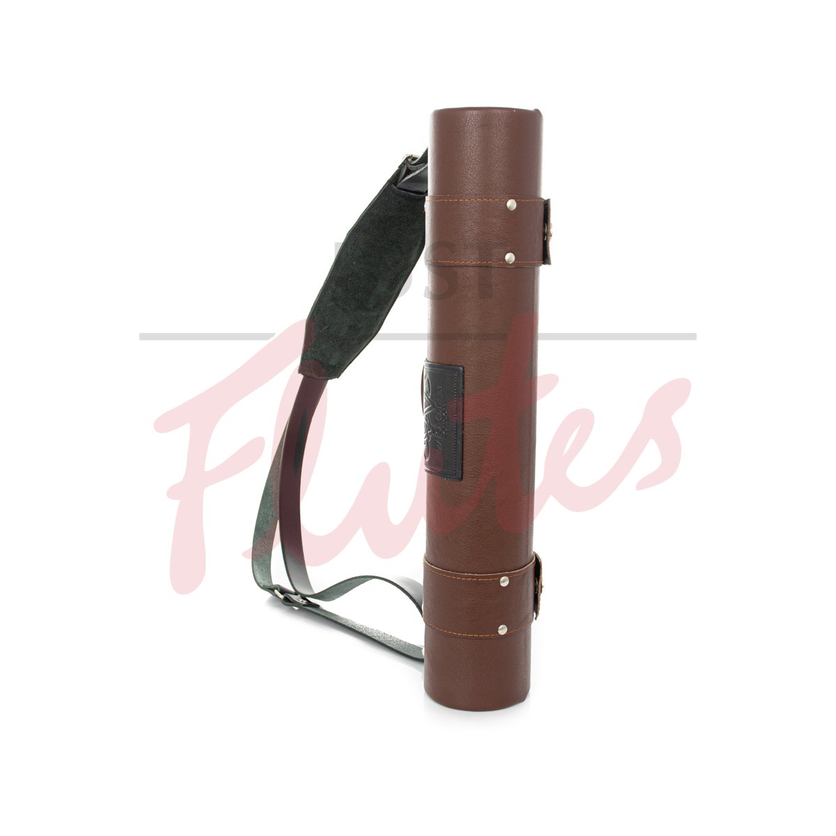 Wiseman Leather Flute and Piccolo Case, Mustang Laurel Leather with Charcoal and Red Lining