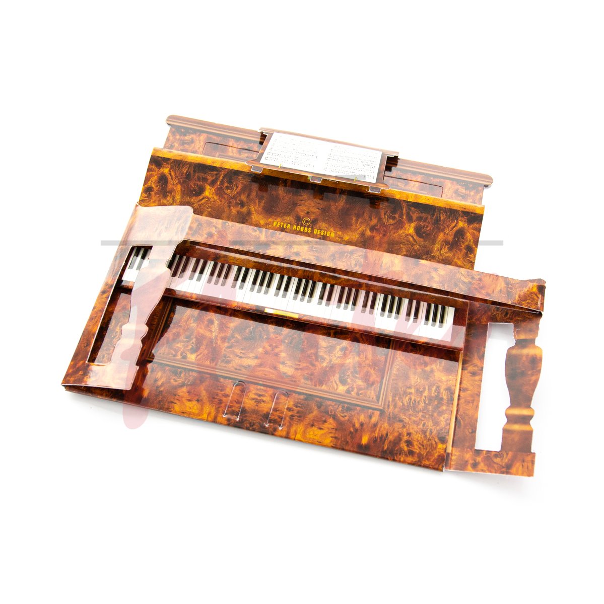 3D Upright Piano Greetings Card