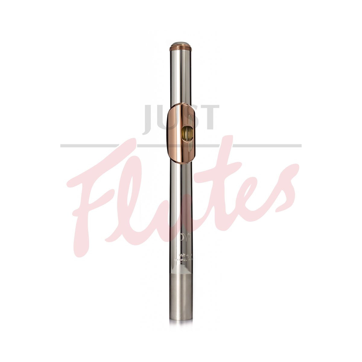 McKenna 85/15 Ag/Au Flute Headjoint with 18k White Riser, 14k Rose Lip and Adler Wings