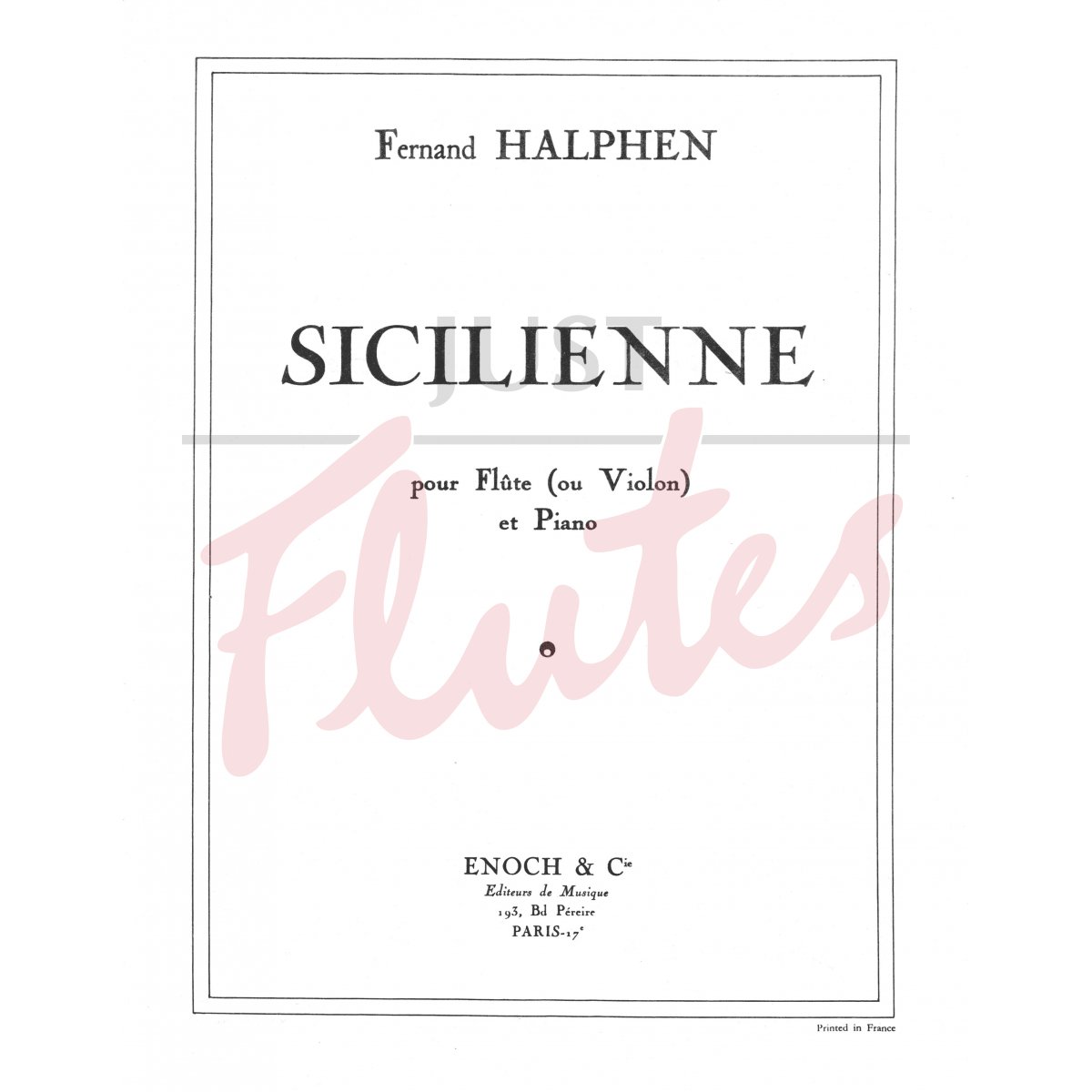 Sicilienne for Flute and Piano