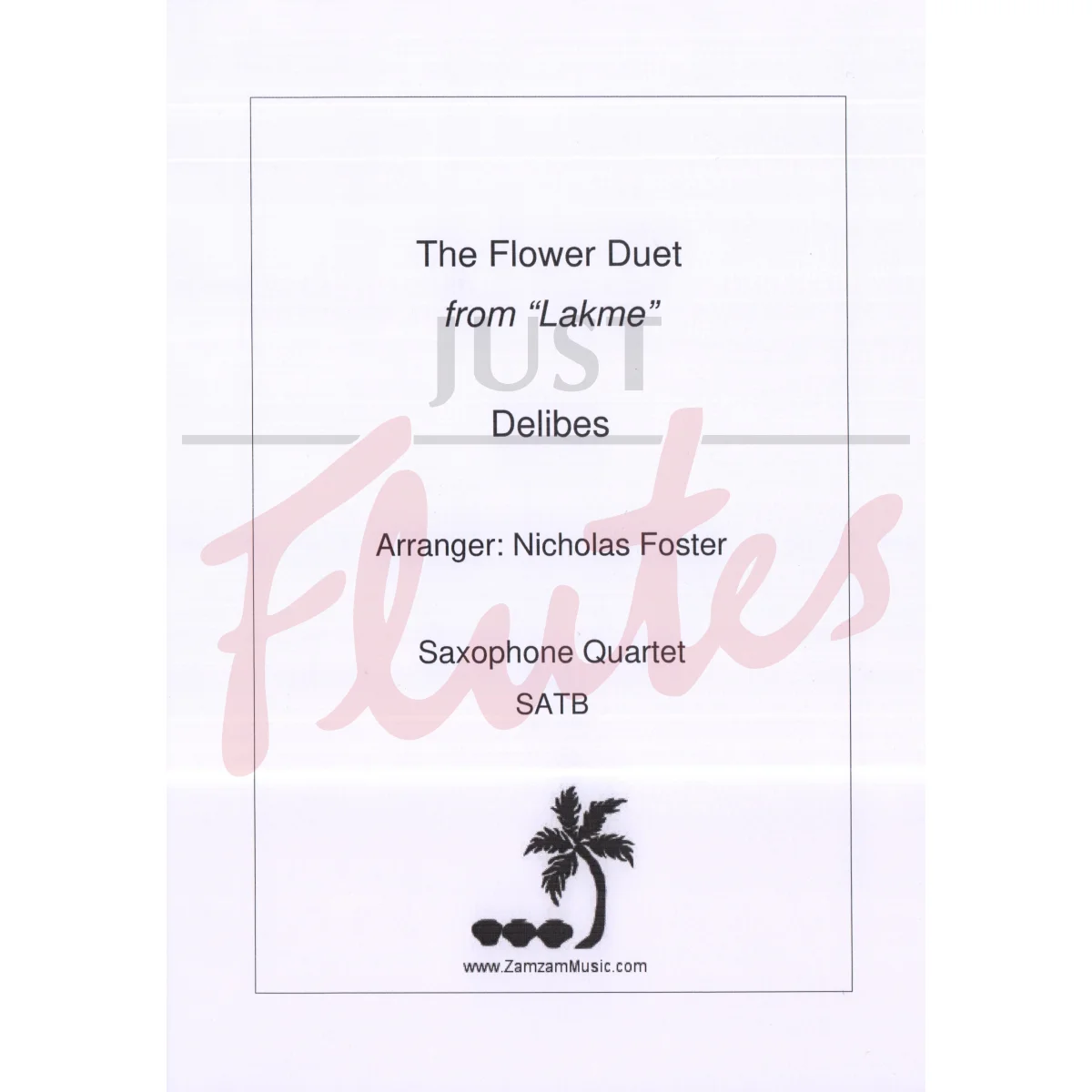 Flower Duet from &quot;Lakme&quot; for Saxophone Quartet