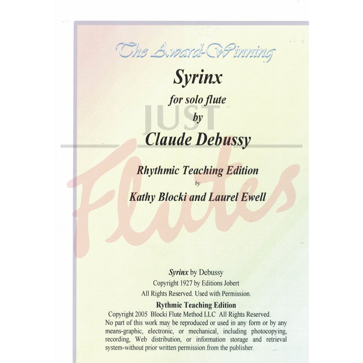 Syrinx for Solo Flute: Rhythmic Teaching Edition