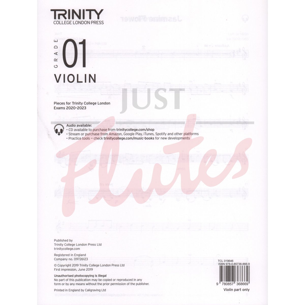 Trinity Violin Exam Pieces Grade 1 2020-2023 [Violin Part Only]