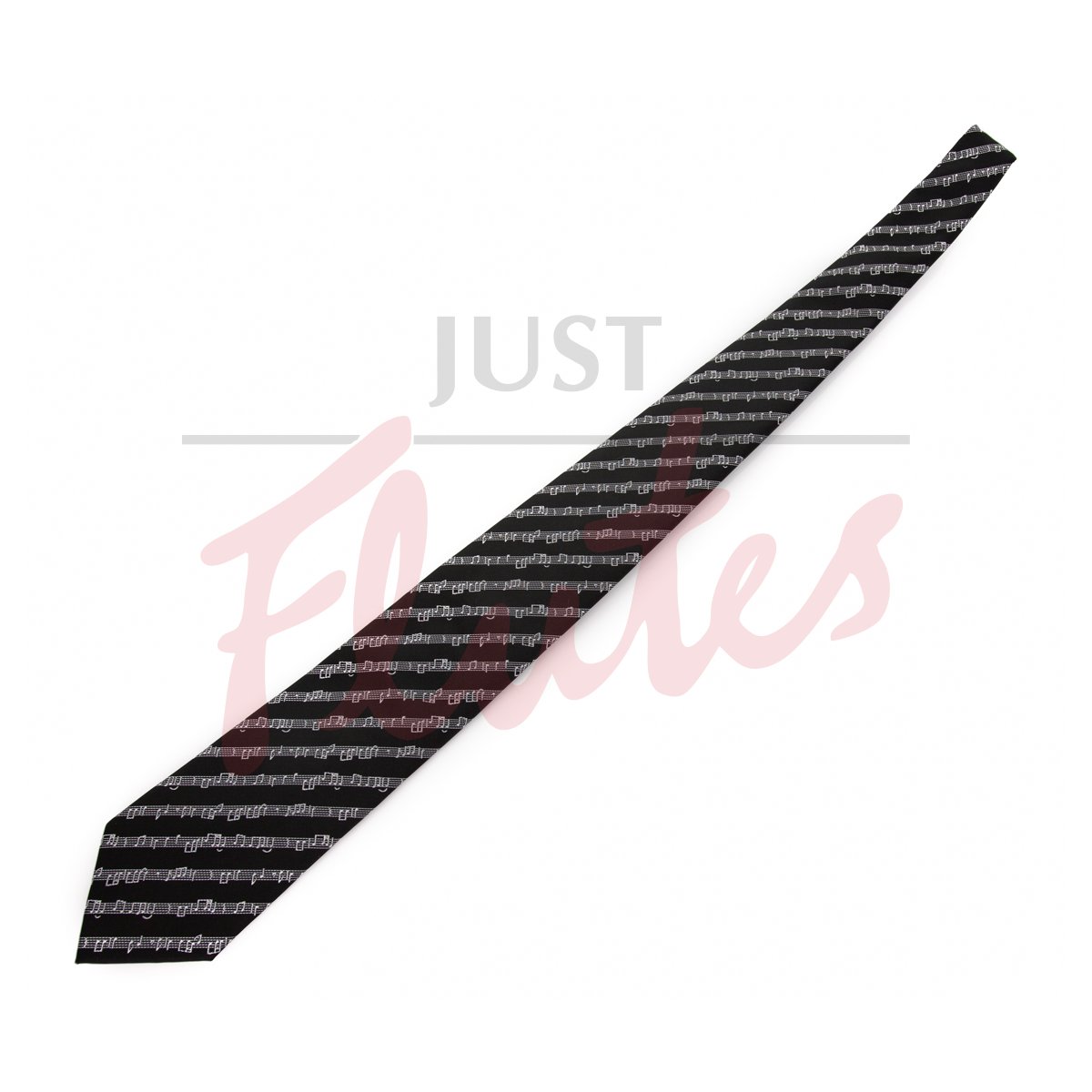 Black and Silver Music Tie, 9cm