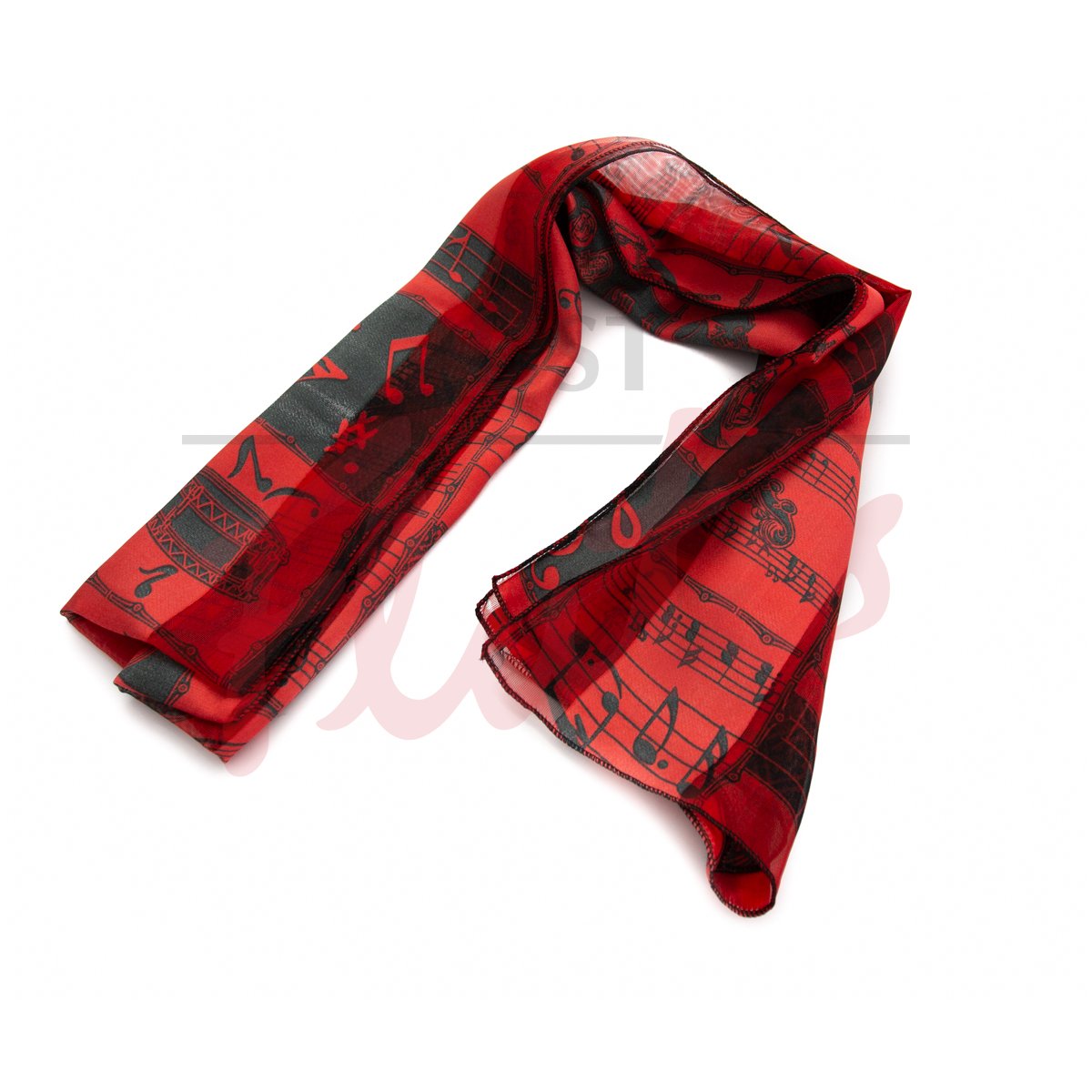 Drum, Trumpet and Violin Scarf, Red
