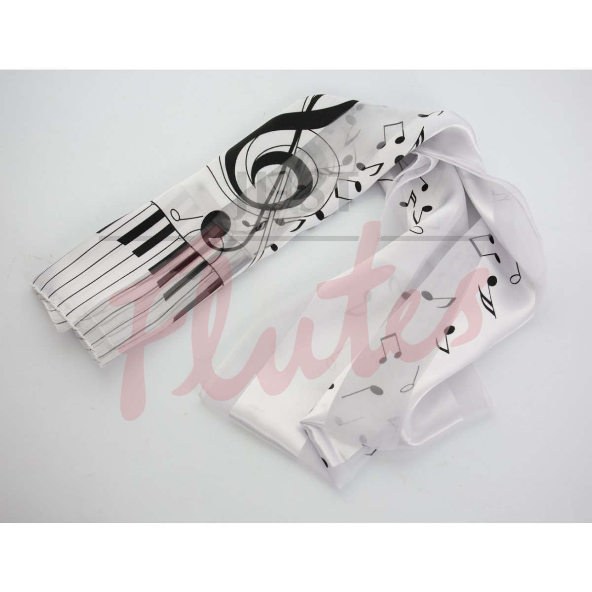 Music Scarf, Keyboard Ends, White