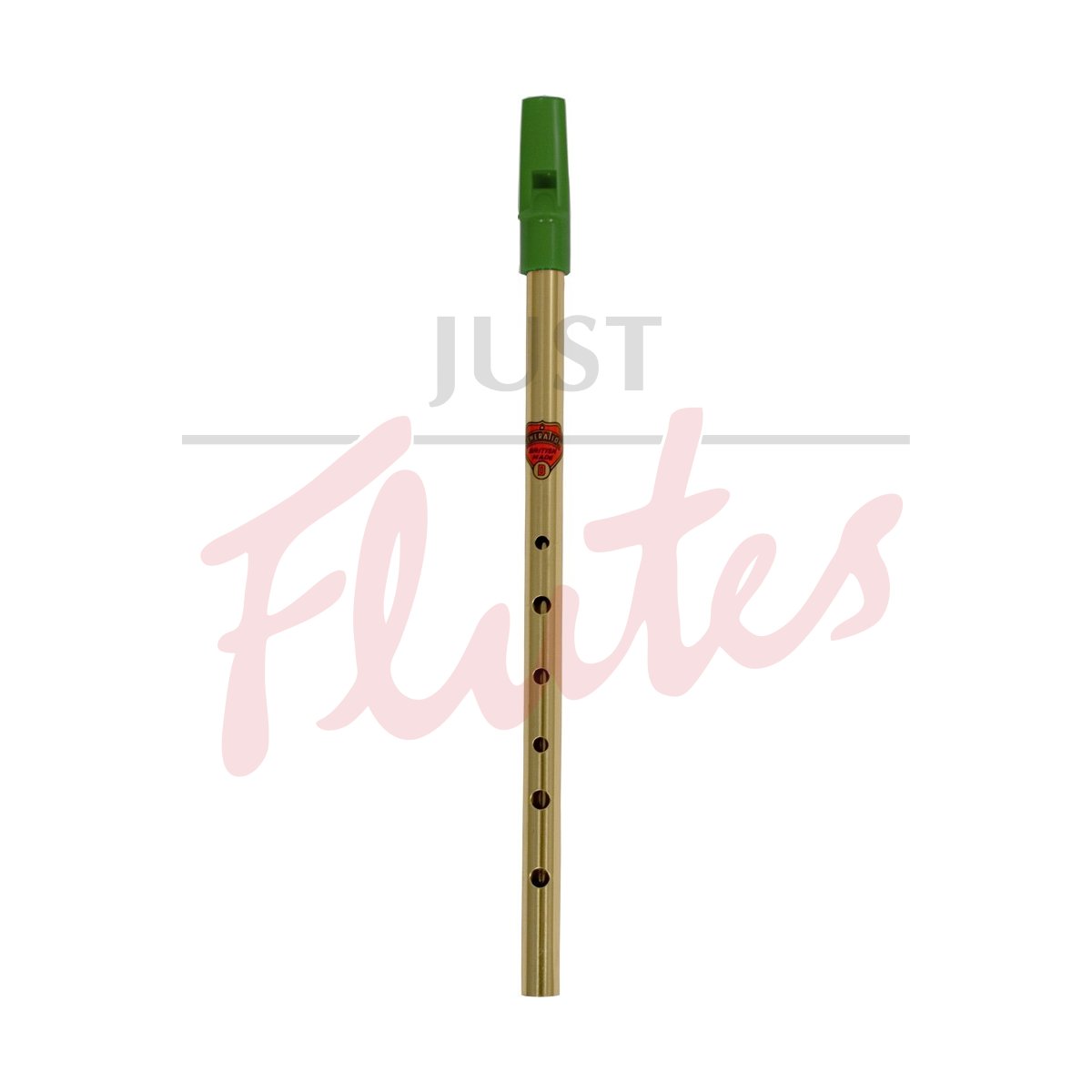 Generation Brass Tin Whistle/Flageolet in D, Green Top