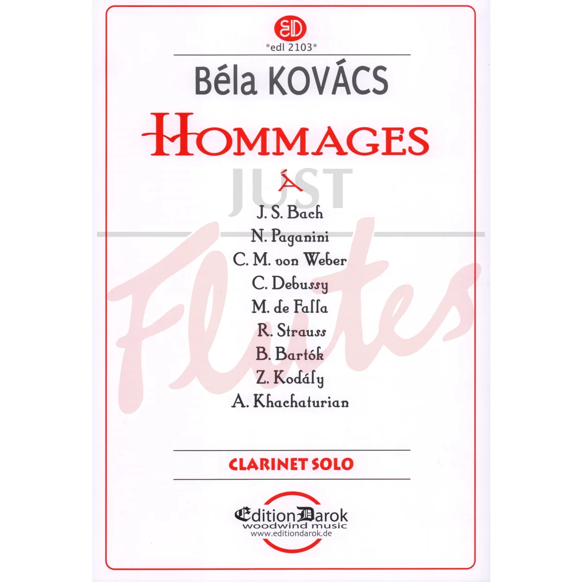 Hommages for Solo Clarinet