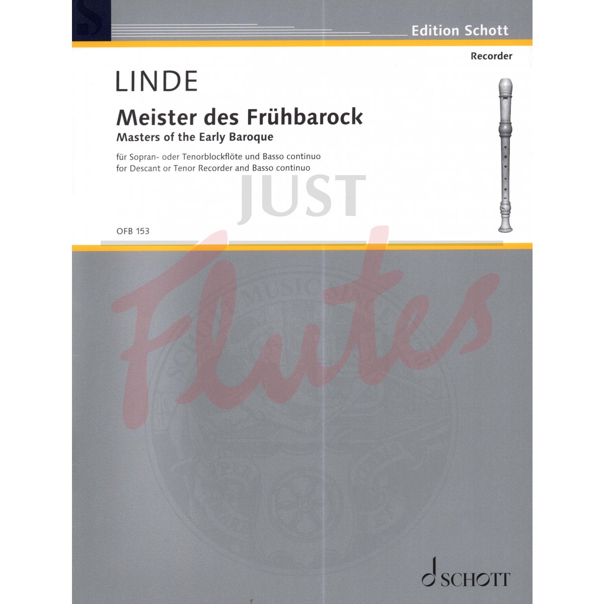 Masters of the Early Baroque for Descant or Tenor Recorder and Basso Continuo