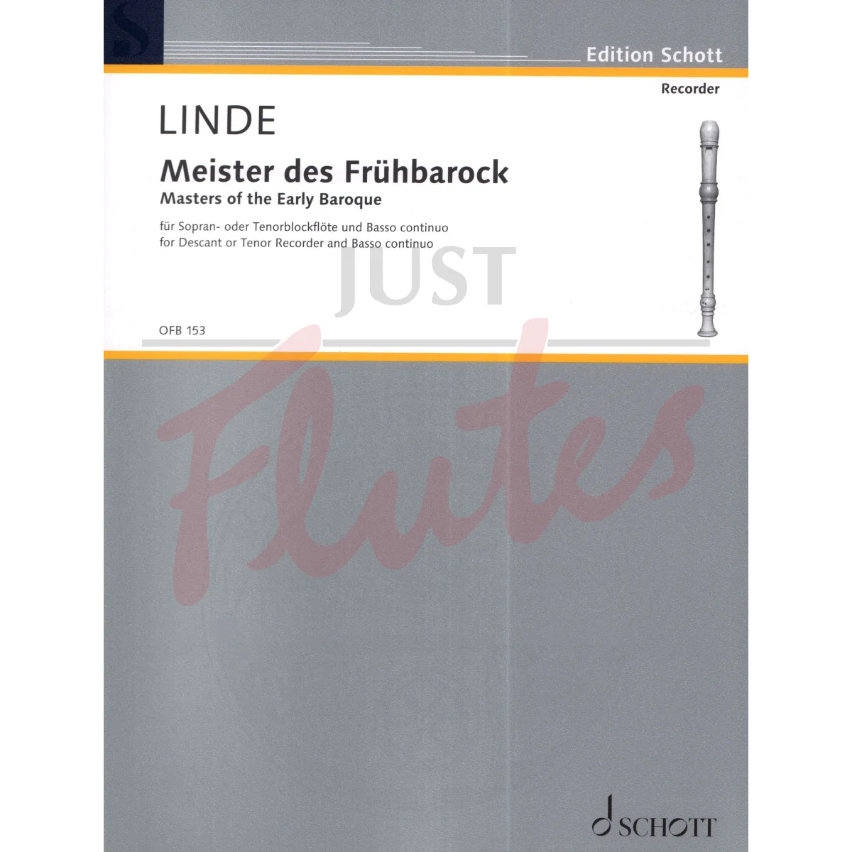Masters of the Early Baroque for Descant or Tenor Recorder and Basso Continuo