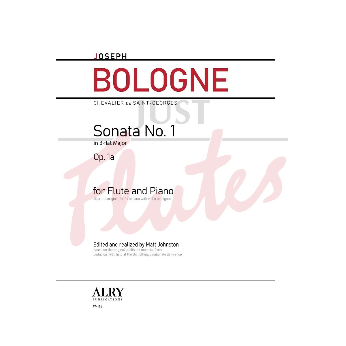 Sonata No. 1 in Bb Major for Flute and Piano