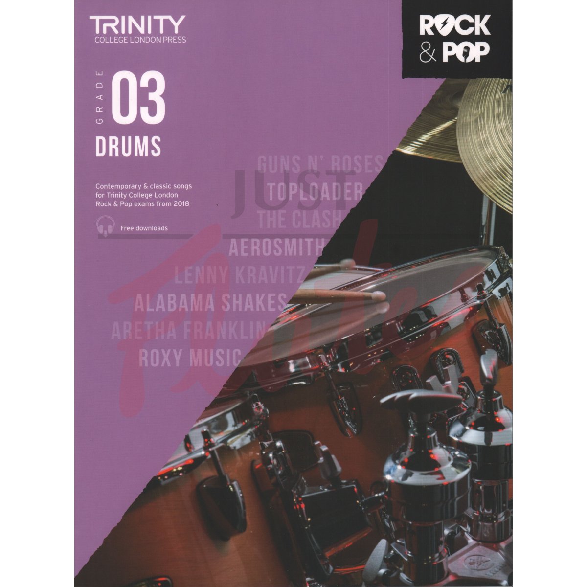 Trinity College London Rock &amp; Pop Drums, from 2018 - Grade 3