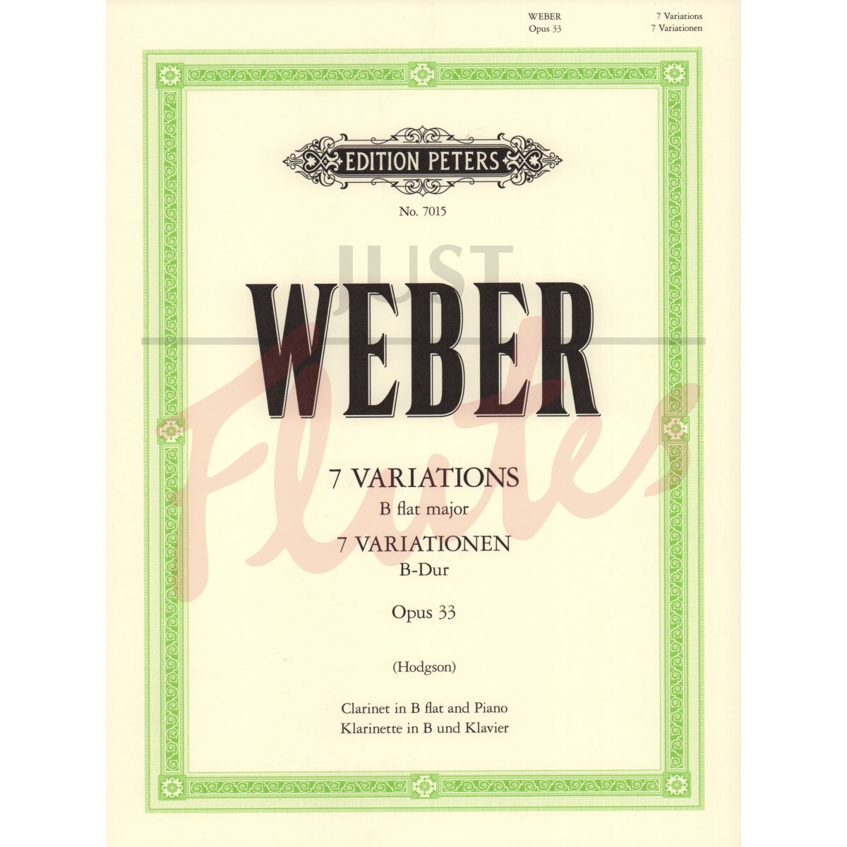 7 Variations in B flat major for Clarinet and Piano