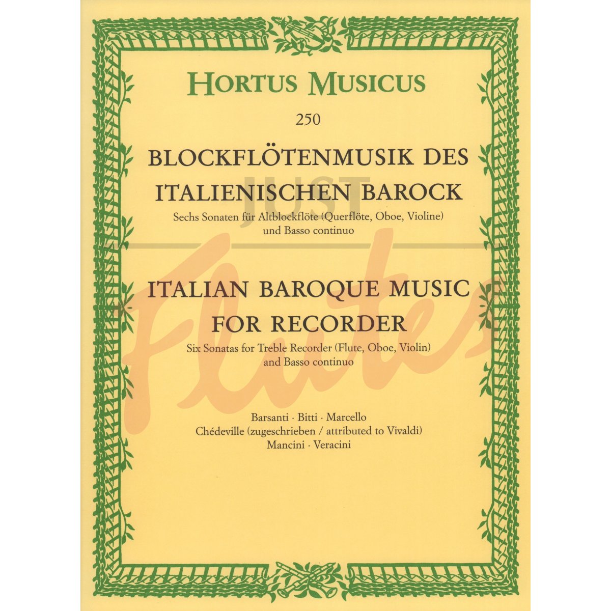 Italian Baroque Music for Treble Recorder/Flute/Oboe/Violin and Basso Continuo