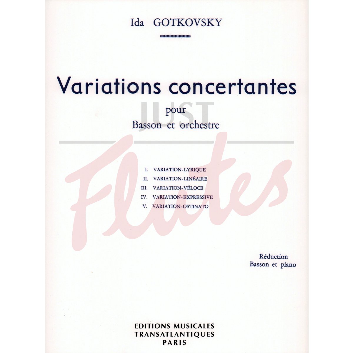Variations Concertantes for Bassoon and Piano