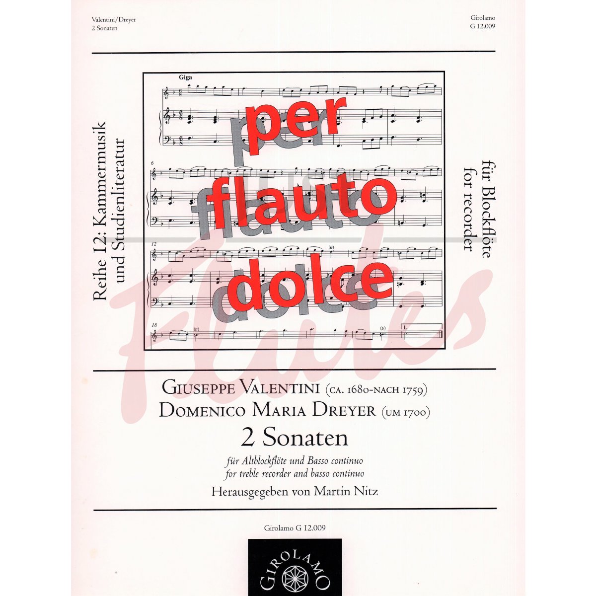 2 Sonatas for Treble Recorder and Basso Continuo