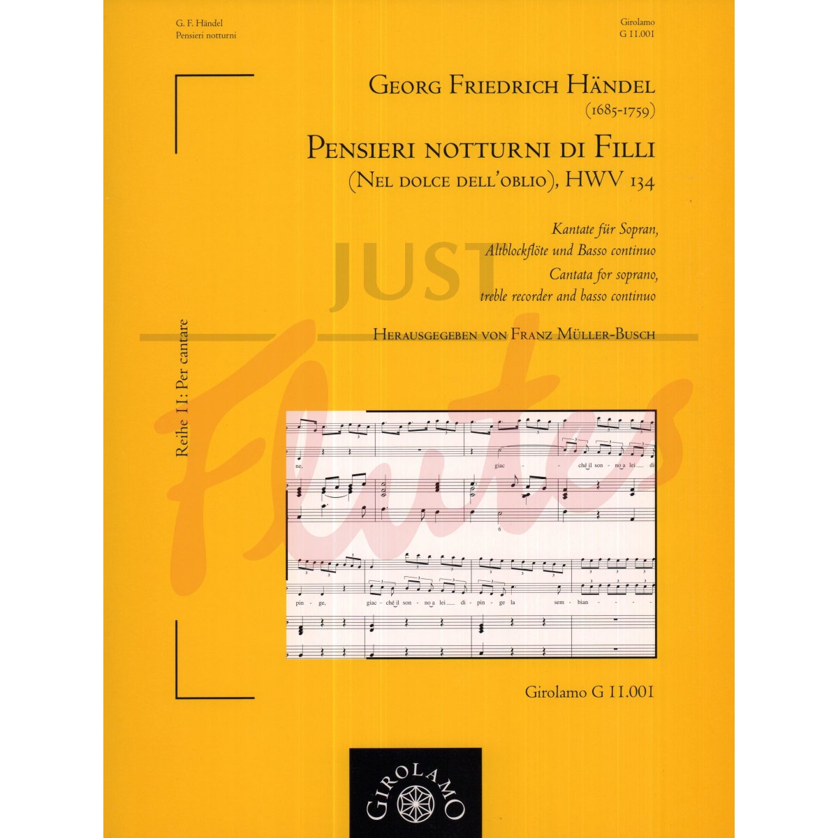 Pensieri notturni di Filli (Nel dolce dell’oblio) for Soprano Voice, Flute/Treble Recorder and Basso Continuo